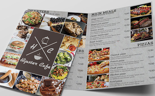 before picking a design for restaurant menu, you should align it with the theme of your business. 