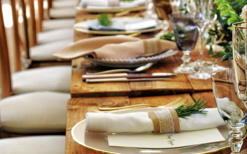Table set with proper restaurant cutlery - restaurant cutlery tips. 