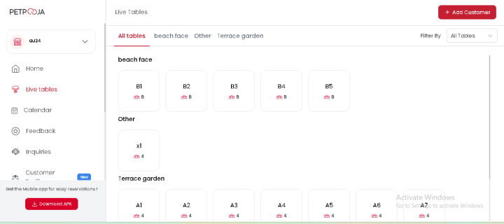 featured image "dashboard of table reservation poss software"