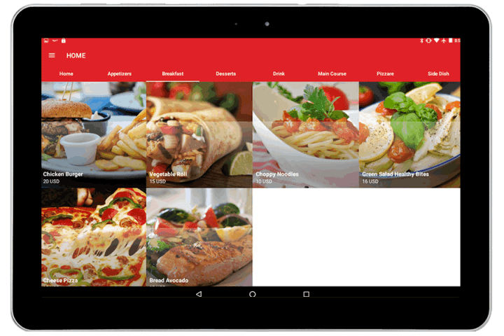 Digital menu optimizing healthy options