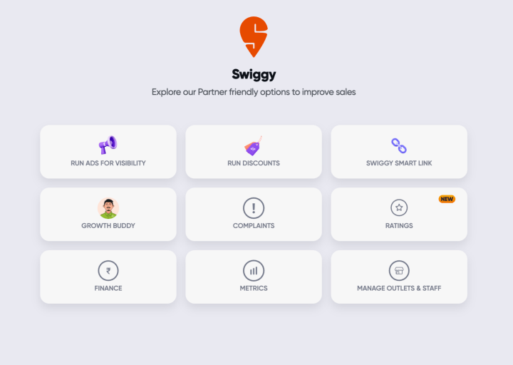 Swiggy control panel in Petpooja POS