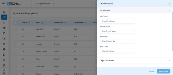 Configure Employee Bank Details for Payroll Processing