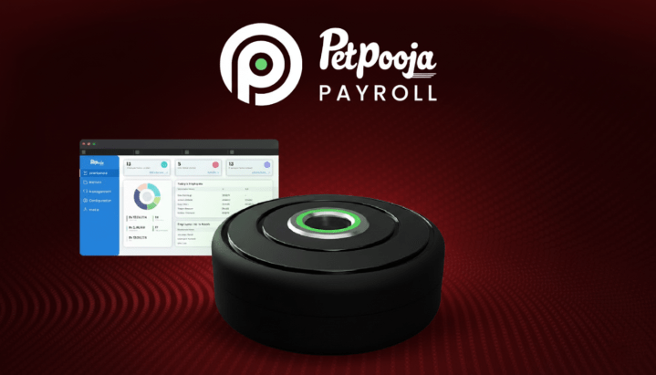 this image is representing "Petpooja Payroll fingerprint device"