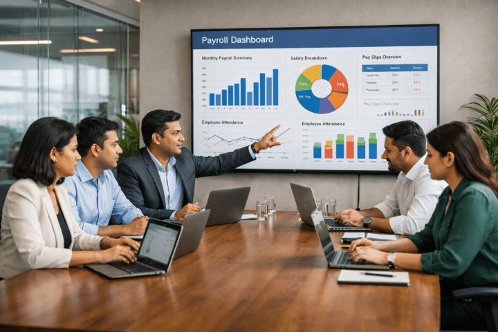 this picture shows that "payroll analysis dashboard"