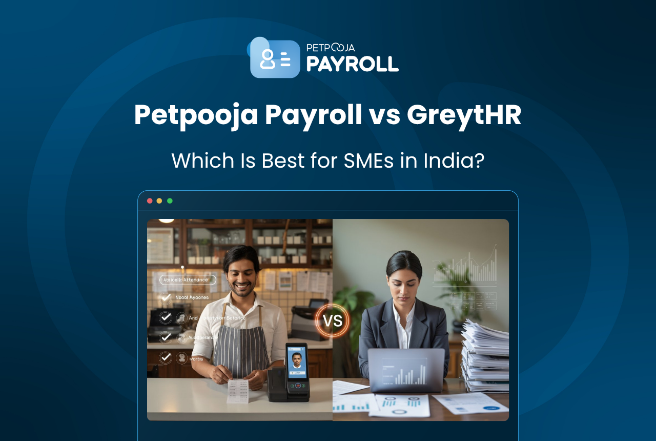 Petpooja Payroll vs GreytHR Comparison This feature image represents that "payroll comparison between Petpooja Payroll and GreytHR "